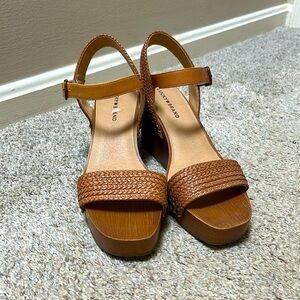 Women’s Lucky Brand Wedges. Tan, size 9.5. Worn once.